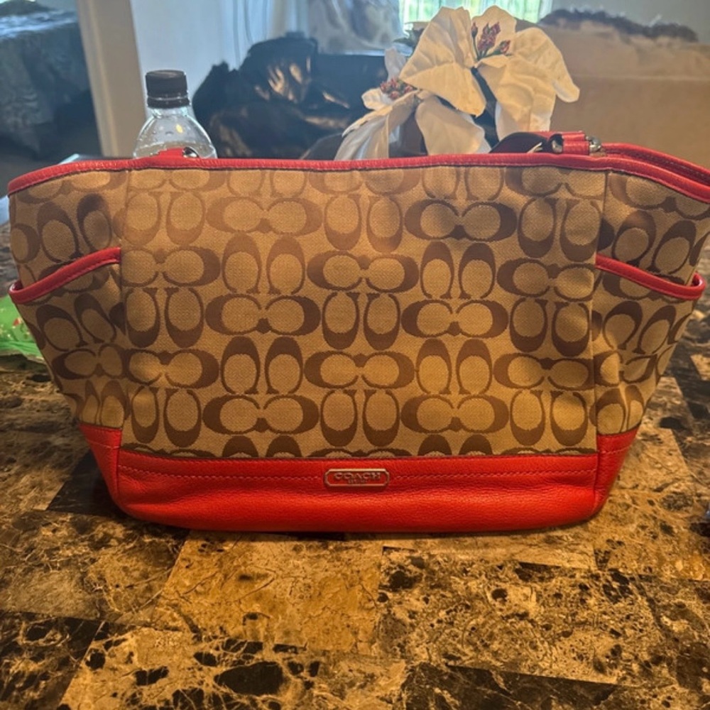 Coach Red and Brown Women's Bag